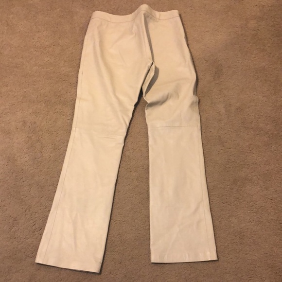 Vintage VS2 Vakko 100% Lamb Leather Ivory Pants Size 8 - Picture 5 of 7